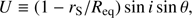 $$U \equiv \left( {1 - {r_S}/{{\mathop{\rm R}\nolimits} _{{\rm{eq}}}}} \right)\sin i\sin \theta ,$$