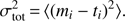 $ \begin{aligned} \sigma _\mathrm{tot}^2\,{=}\,\langle (m_i-t_i)^2 \rangle . \end{aligned} $