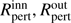 $ R_{\text{pert}}^{\text{inn}}, R_{\text{pert}}^{\text{out}} $