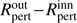 $ R_{\text{pert}}^{\text{out}} - R_{\text{pert}}^{\text{inn}} $