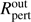 $ R_{\text{pert}}^{\text{out}} $