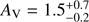 $ {{\text{A}}_{\text{v}}}=1.5_{-0.2}^{+0.7} $