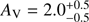 $ {{\text{A}}_{\text{v}}}=1.5_{-0.5}^{+0.5} $