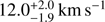 $12.0_{-1.9}^{+2.0}\,{\rm km}\,{\rm s}^{-1}$