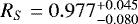 $R_S=0.977_{-0.080}^{&#x002B;0.045}$