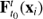 $ {\bf{F}}_{{t_0}}^t({{\rm{x}}_i})\ $