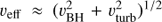 $ {v_{{\rm{eff}}}} \approx {(v_{{\rm{BH}}}^2 + v_{{\rm{turb}}}^2)^{1/2}} $