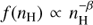 $ f(n_{\mathrm{H}})\propto n_{\mathrm{H}}^{-\beta} $