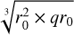 $ \sqrt[3]{r_0^2 \times qr_0} $