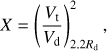 $$ \begin{aligned} X=\left(\frac{V_\mathrm{t}}{V_\mathrm{d}}\right)^{2}_{2.2R_\mathrm{d}}, \end{aligned} $$