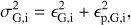 $$ \begin{aligned} \sigma _\mathrm{G,i}^{2}=\epsilon _\mathrm{G,i}^{2}+\epsilon _\mathrm{p,G,i}^{2}, \end{aligned} $$