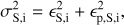 $$ \begin{aligned} \sigma _\mathrm{S,i}^{2}=\epsilon _\mathrm{S,i}^{2}+\epsilon _\mathrm{p,S,i }^{2}, \end{aligned} $$
