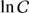 $ \ln\cal{C} $