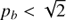 $ p_b < \sqrt{2} $