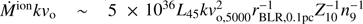 $ \dot{M}^{\mathrm{ion}} k {v}_{\mathrm{o}} \sim 5\times10^{36} L_{45} k {v}^{2}_{\mathrm{o,5000}} r^{-1}_{\mathrm{BLR, 0.1pc}} Z_{10}^{-1} n_{9}^{-1} $