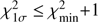 $ \chi _{{\rm{1}}\sigma }^2 \le \chi _{{\rm{min}}}^2 + 1 $