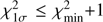 $ \chi _{{\rm{1}}\sigma }^2 \le \chi _{{\rm{min}}}^2 + 1 $