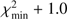 $ \chi _{\min }^2 + 1.0 $