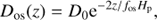 $${D_{{\rm{os}}}}\left( z \right) = {D_0}{{\rm{e}}^{ - 2z/{f_{{\rm{os}}}}{H_{\rm{p}}}}},$$