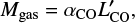 $$ \begin{equation} {M_{\rm gas} = \alpha_{\rm CO} L^\prime_{\rm CO}} , \end{equation} $$
