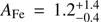 $ A_\mathrm{{Fe}}=1.2^{+1.4}_{-0.4} $