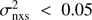 $ \sigma _{{\rm{nxs}}}^2 < 0.{\rm{05}}\ $