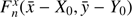 $ F_n^{x}(\bar{ x}-X_0, \bar{ {y}}-Y_0) $