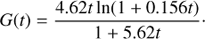 $$ \begin{aligned} G(t) = \frac{4.62t \ln (1+0.156t)}{1+5.62t}\cdot \end{aligned} $$