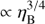 $ \propto \eta_{\mathrm{B}}^{3/4} $