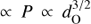$ \propto P \propto d_{\mathrm{O}}^{3/2} $