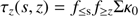 $ \begin{aligned} \tau _z(s,z) = f_{\le \mathrm{s}} f_{\ge z} \Sigma \kappa _0 \end{aligned} $