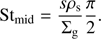 $ \begin{aligned} {\mathrm{St_{mid}}}= \frac{s \rho _{\mathrm{s}}}{\Sigma _{\mathrm{g}}}\frac{\pi }{2}. \end{aligned} $