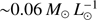 $ \sim0.06M_\odot L_\odot^{-1} $