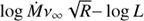 $\log \dot M{v_\infty }\sqrt R - \log L$