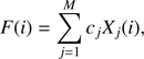 $$ \begin{aligned} F(i) = \sum \limits _{j=1}^M c_jX_j(i), \end{aligned} $$