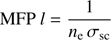 $ l=\dfrac{1}{n_{\mathrm{e}}\,\sigma_{\mathrm{sc}}} $