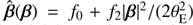 $ \hat{\boldsymbol{\beta}}(\boldsymbol{\beta}) = f_0 + f_2 |\boldsymbol{\beta}|^2 / (2 \theta_{\text{{E}}}^2) $