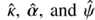 $ \hat \kappa ,\,\hat \alpha ,\,{\rm{and}}\,\hat \psi \ $
