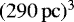 $(290\,\mathrm{pc})^3$