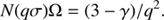 $$ N{(q\sigma)}\mathrm\Omega={(3-\gamma)/q}^2. $$
