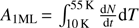 $ A_{1\text{ML}}=\int_{10\mathrm K}^{55\mathrm K}\frac{\mathrm dN}{\mathrm dt}\mathrm dT $