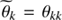 $ \widetilde{\theta}_k= \theta_{kk} $