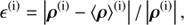 $$ \begin{aligned} \epsilon ^{\left( \mathrm{i} \right)} = \left|\boldsymbol{\rho } ^{\left( \mathrm{i} \right)}-\langle \boldsymbol{\rho }\rangle ^{\left( \mathrm{i} \right)}\right|/ \left|\boldsymbol{\rho }^{\left( \mathrm{i} \right)}\right|, \end{aligned} $$