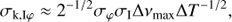$$ \begin{aligned} \sigma _{\mathrm{k, I}\varphi }&\approx 2^{-1/2} \sigma _\varphi \sigma _{\rm I} \Delta \nu _{\rm max} \Delta T^{-1/2}, \end{aligned} $$