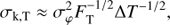 $$ \begin{aligned} \sigma _{\rm k, T}&\approx \sigma _{\varphi }^2 F_{\rm T}^{-1/2} \Delta T^{-1/2}, \end{aligned} $$
