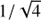 $ 1/\sqrt{4} $