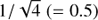 $ 1/\sqrt{4} $