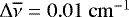 ${\mathrm\Delta} \overline{\nu}= 0.01~\mathrm{cm}^{-1}$