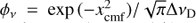 $ {\phi}_\nu = \exp{(-x_{\mathrm{cmf}}^2)} /\sqrt{\pi} \Delta \nu_{\mathrm{D}} $