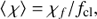 $$ \begin{aligned} \langle \, \chi \rangle = \chi _f/f_{\rm cl}, \end{aligned} $$